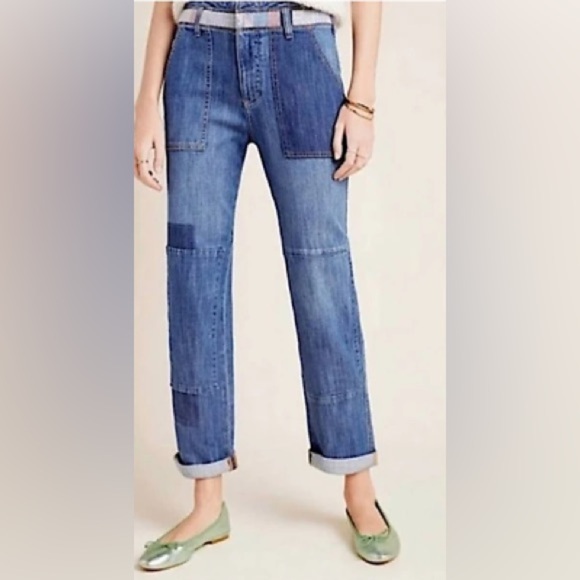 Anthropologie Pilcro and the Letterpress High Rise Patchwork Boyfriend… - Picture 3 of 15